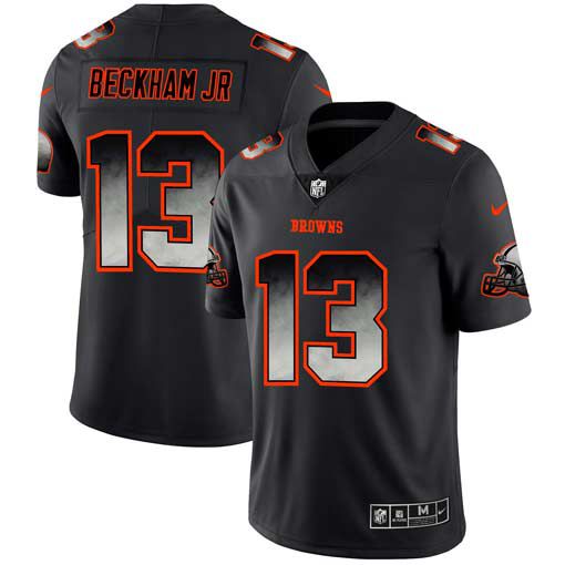 Men Cleveland Browns #13 Beckham jr Nike Teams Black Smoke Fashion Limited NFL Jerseys